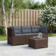 Divano da giardino 3 posti con cuscini in look rattan PP 3443841