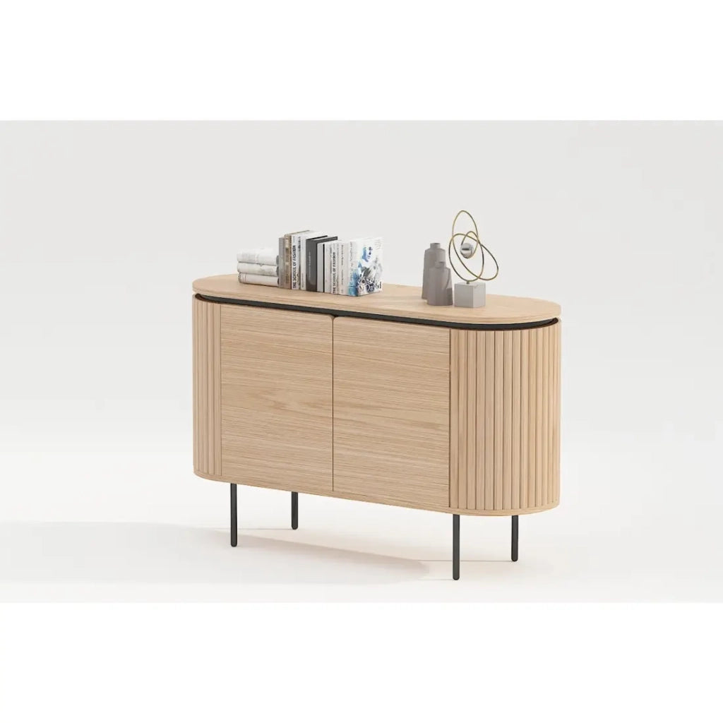 Buffet 120 cm 2 porte rovere chiaro e nero – Collezione SÖREN
