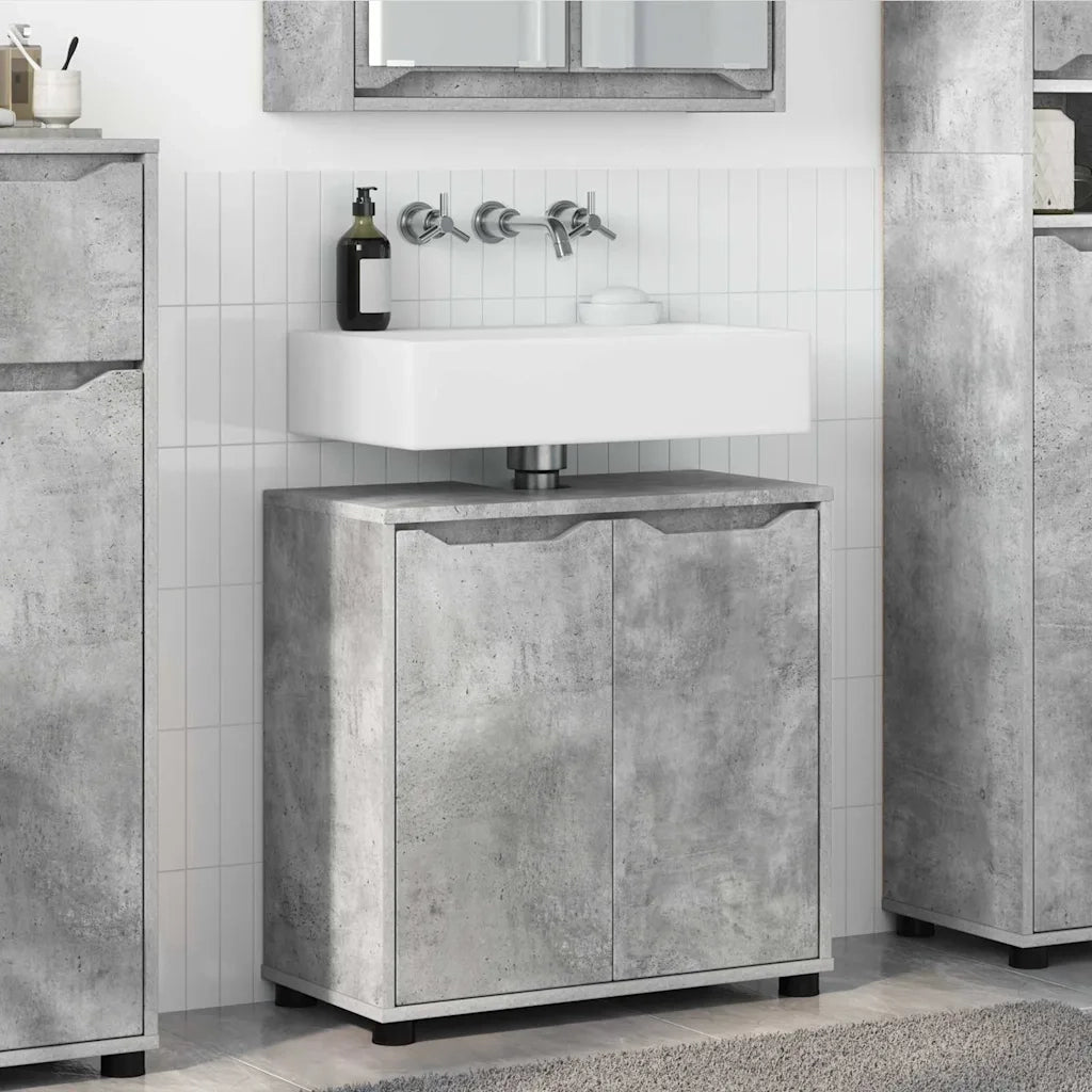 Mobile per lavabo da bagno Grigio cemento 60 x 30 x 60 cm
