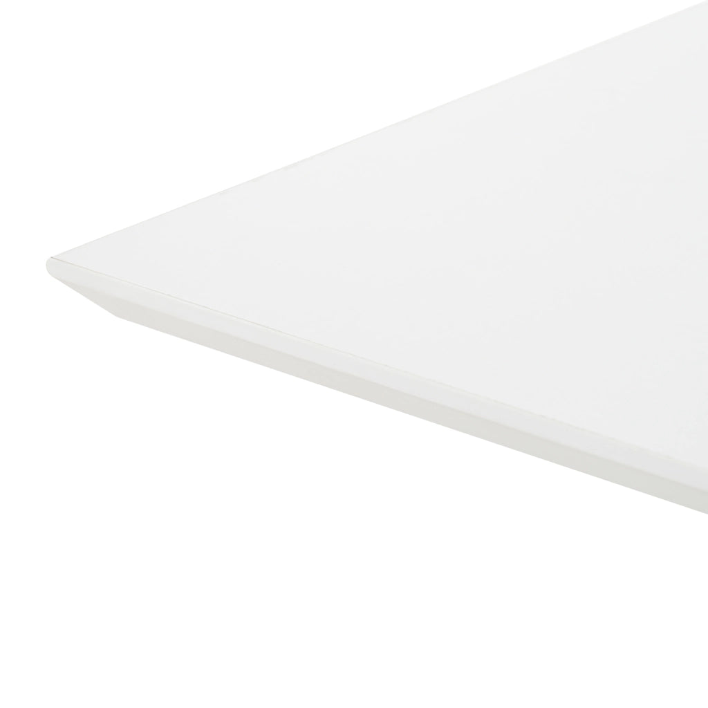 Tavolino da caffè 100x50x46 cm; illuminazione LED e forma a V; truciolato; bianco