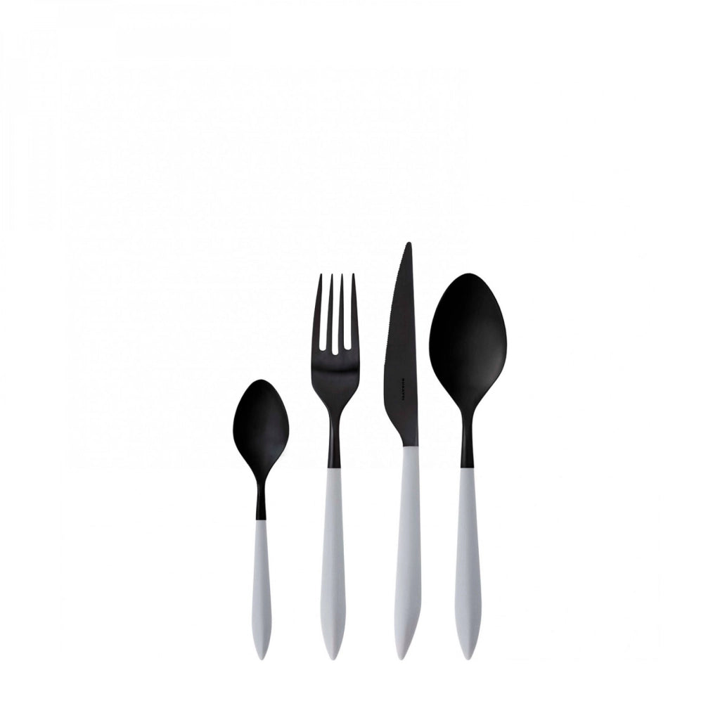 ARES BLACK DIAMOND, Posate Set 24 pz, Scatola Window, Casa Bugatti Colore: Grigio