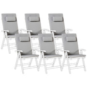 Set di 6 Cuscini in Tessuto grigio chiaro da Schienale per Sedie da Giardino Toscana/Java/Amantea stile elegante