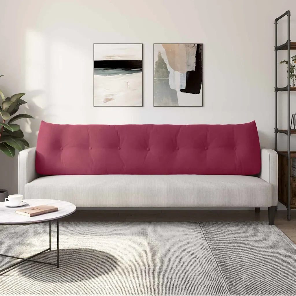 Cuscino per Schiena Rosso Vino 200 x 24 x 50 cm Velluto 42014608