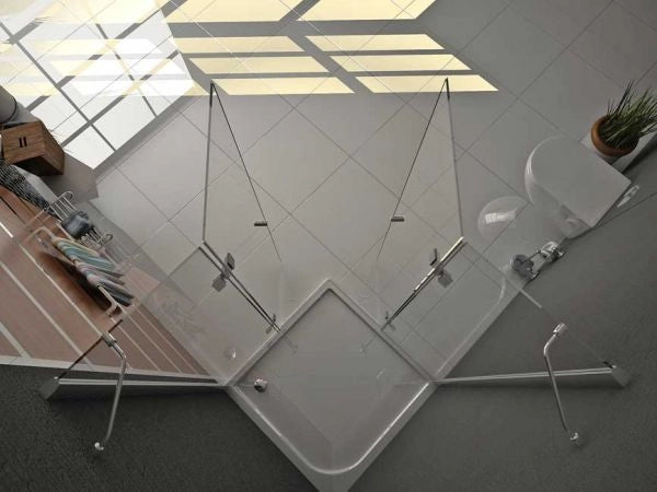 Box doccia Cristallo 8 MM frameless due lati doppio battente esterno - Misura: 80 x 80 x h195