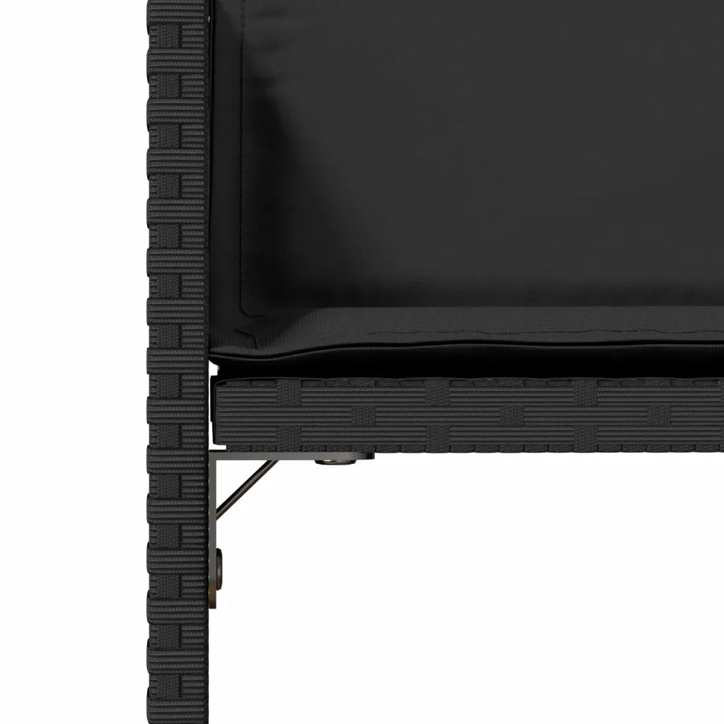 Sedie da Giardino con Cuscini 4 pz Nere in Polyrattan 4007456