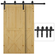 Kit Porte Scorrevoli in Acciaio ¨C Zephmum ¨C Nero, 200x0.6x4 cm