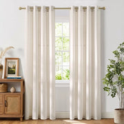 Tendenze di tenda semi trasparente 140B x 220H cm - Aspetto di lino - Tende decorative - Lame di tenda rustiche - 2 pannelli - Ingresso morbido della luce - Decorazione per finestre