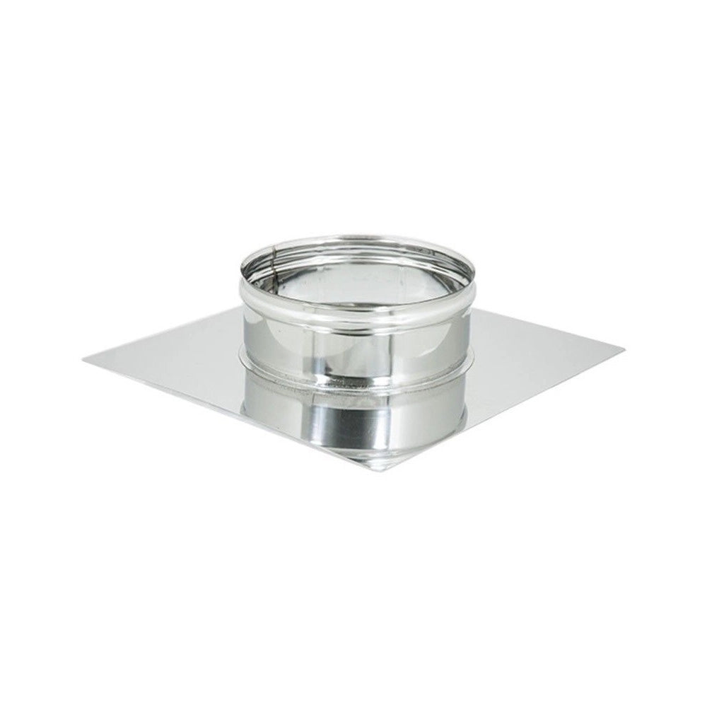 Base forata inox da 200x200mm a innesto f 80 - 180mm 6 decimi, diametro 160mm