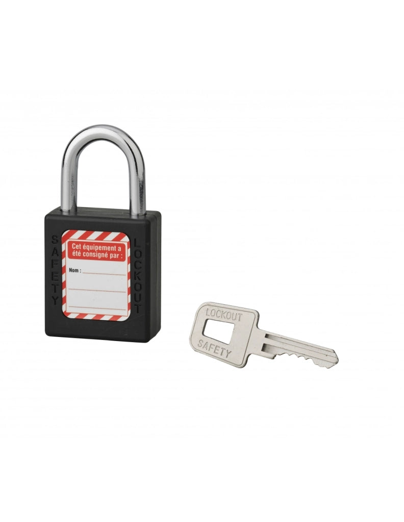 Lucchetto 40 mm con arco in acciaio  6 X 25 mm NERO - THIRARD