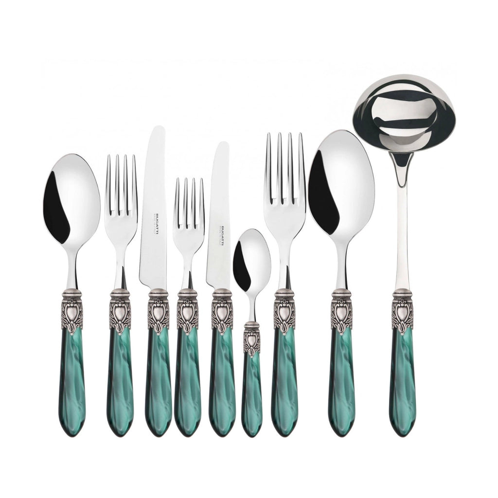 OXFORD Ghiera Argento Anticato, Posate Set 75 Pz, Scatola