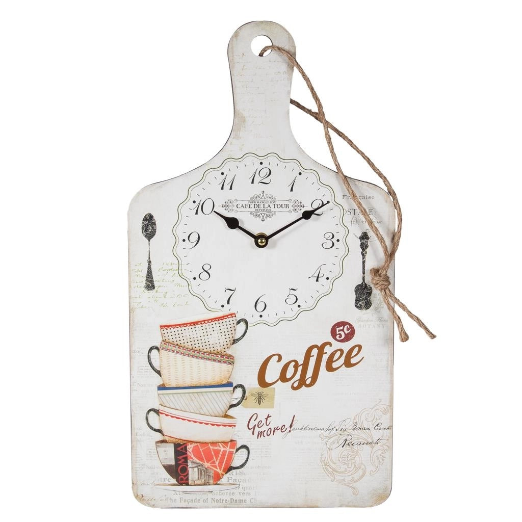 Orologio da parete in legno bianco 26x48x2h