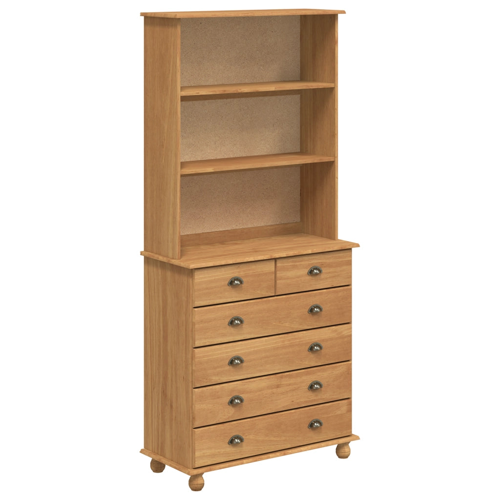 Hutch Â“ASKIMÂ” Miele bruno 91x40x199.5 cm Legno massello Pino