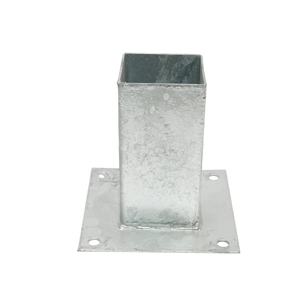 Supporto per palo applicato, fissaggio con viti 71x71x150, acciaio zincato, galvanizzato