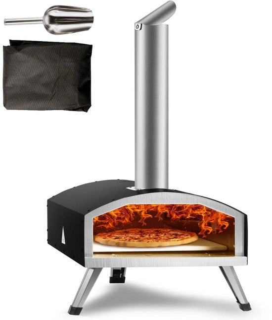 Fornace a Faccia Piatta per Esterno - a Legna - Piatto di Cotto - fino a 300°C - Incluso Spatola per Pizze