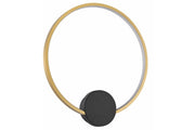 Applique moderna nera anello oro 30cm LED 12W Reality