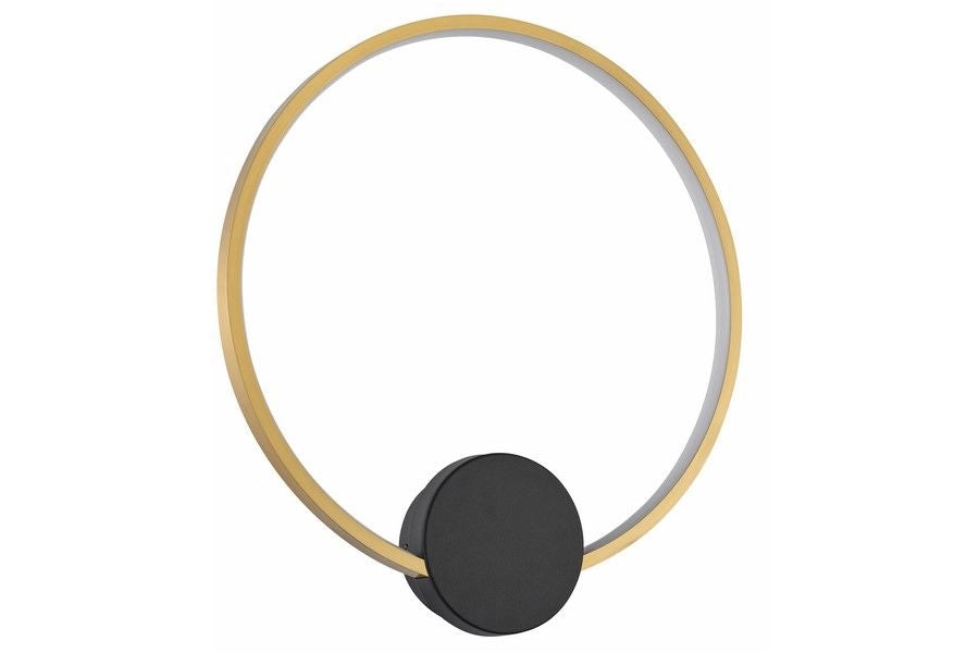 Applique moderna nera anello oro 30cm LED 12W Reality