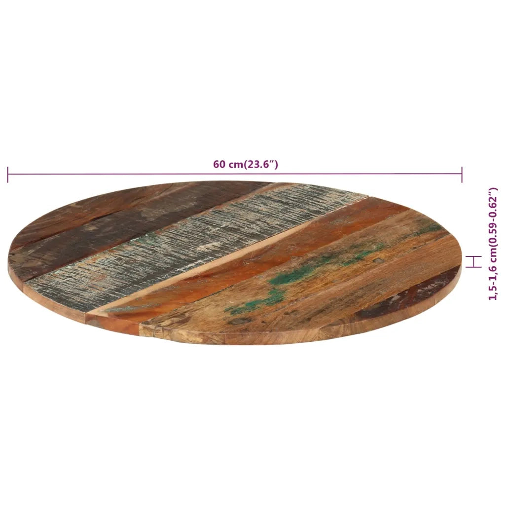 Piano Tavolo | Superficie Tavolo | Piano Scrivania Rotondo 60 cm 15-16 mm in Legno di Recupero