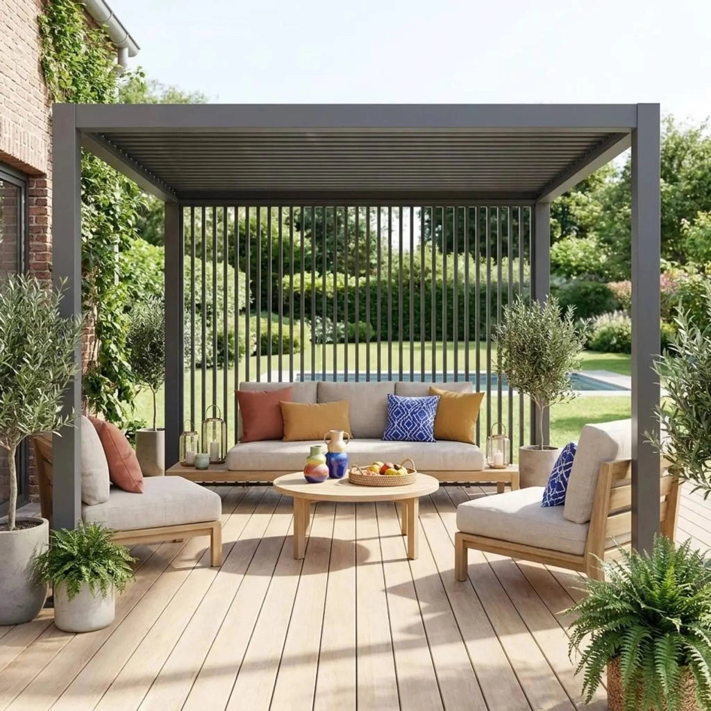 Set di 3 persiane verticali 1.3m per pergola bioclimatica, antracite