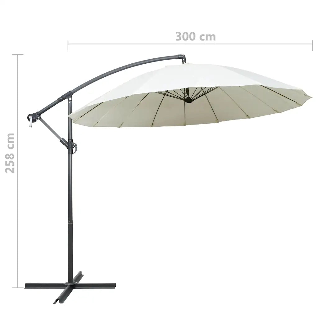 Ombrellone a Sbalzo-Ombrello da giardino Bianco 3 m Palo in Alluminio 686686