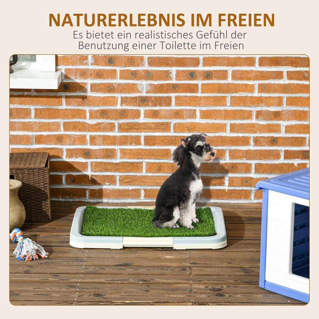 Casetta igienica per cani con erba sintetica ¨C zephmum ¨C 63x48.5x6 cm verde e bianco