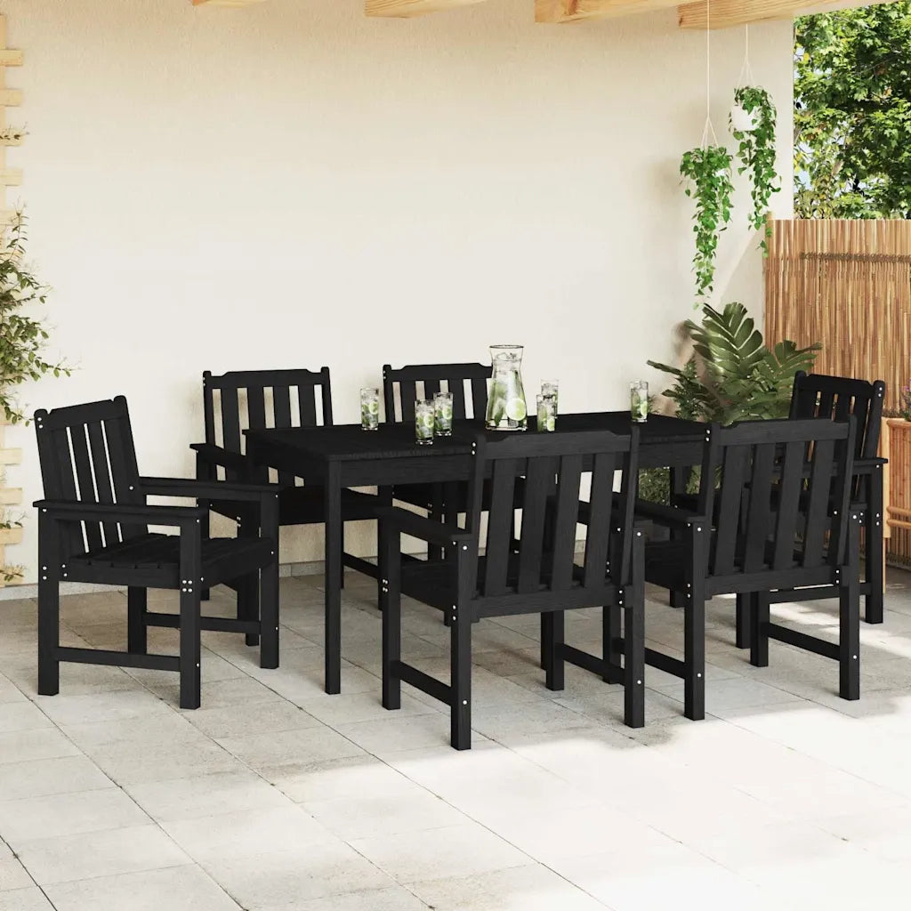 Sedia da Giardino 6 pcs Nero 65.5 x 59 x 88 cm Polietilene 3335799