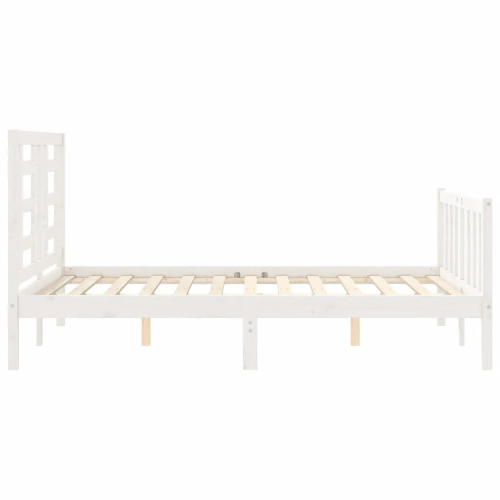 Letto senza Materasso-Struttura Letto Bianco 140x190 cm Legno Massello di Pino 581936