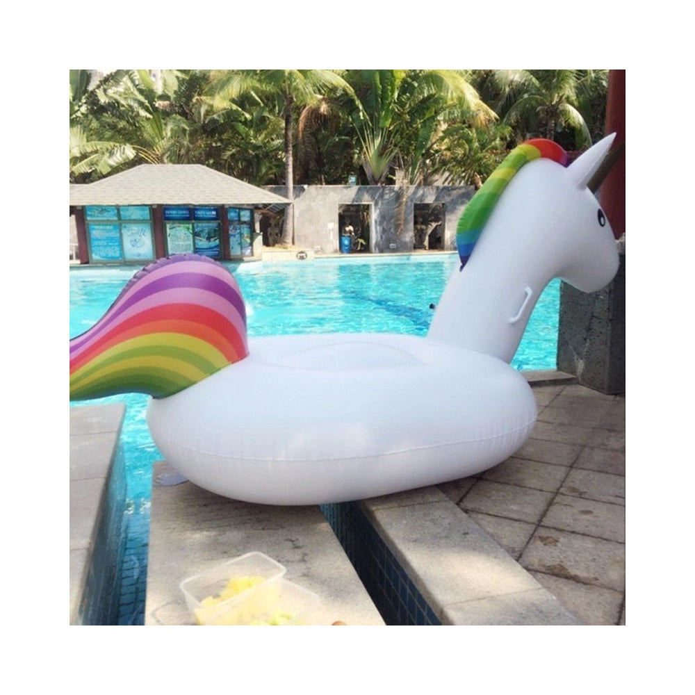 Trade Shop - Unicorno Gonfiabile Gigante Isola Materassino Mare Piscina Maxi 224x164 Cm -