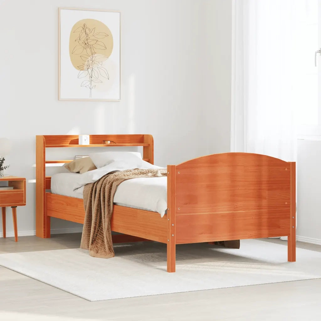 vidaXL Letto senza Materasso Marrone Cera 100x200 cm in Legno di Pino