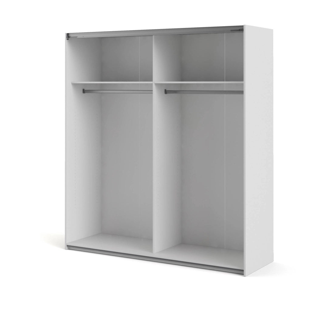 Armadio Camera da Letto Isabeau, Guardaroba Grande 2 Ripiani, 59x200h cm Bianco