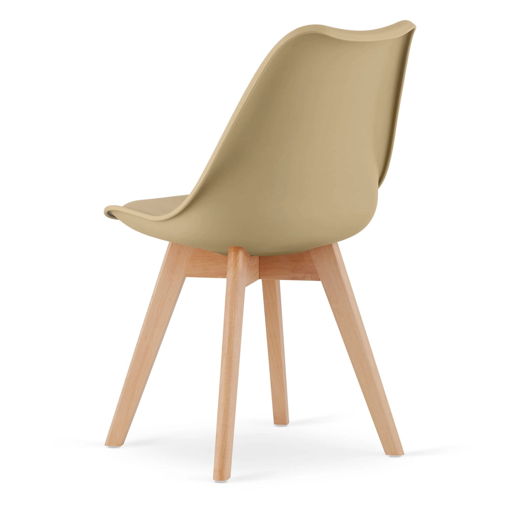 Sedia VALORA RIXK - Design moderno beige scuro con gambe in faggio x 3