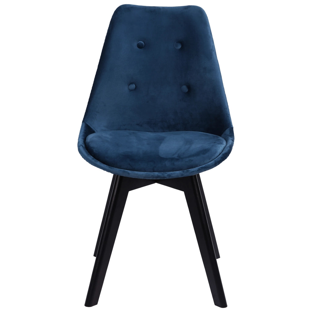 Set di 2 sedie NORA in velluto blu con cuscino