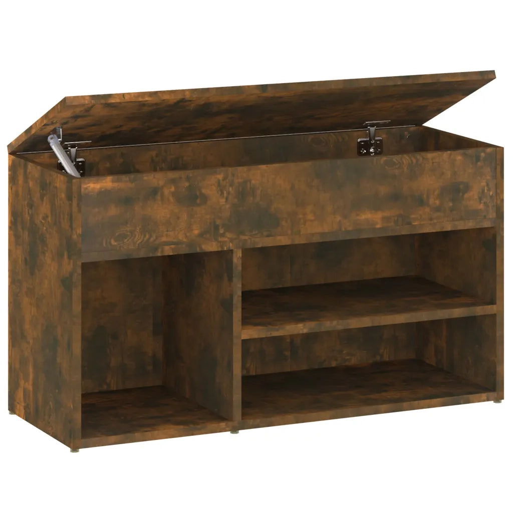 Scarpiera-Scaffale per scarpe Rovere Fumo 80x30x45 cm in Legno Multistrato