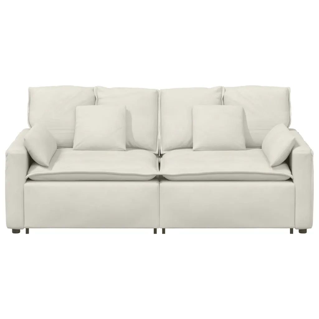 Divano Modulare con Cuscini Crema 3321136
