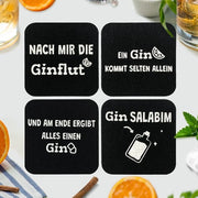 Set di Supporti per Bicchieri, Supporto per Bicchieri in Velluto con Frasi Divertenti per Bicchieri di Vino, Set di Supporti per Tavola per Amanti del Gin, Amanti del Gin, Bevitori di Gin, Regali di Compleanno, Regali di Natale