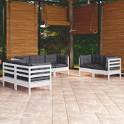 Set Salotto da Giardino 7pz con Cuscini Legno Massello di Pino 3096257