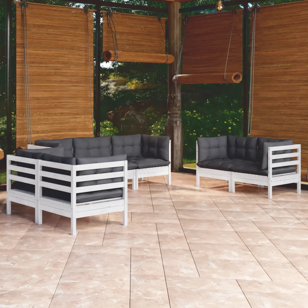 Set Salotto da Giardino 7pz con Cuscini Legno Massello di Pino 3096257