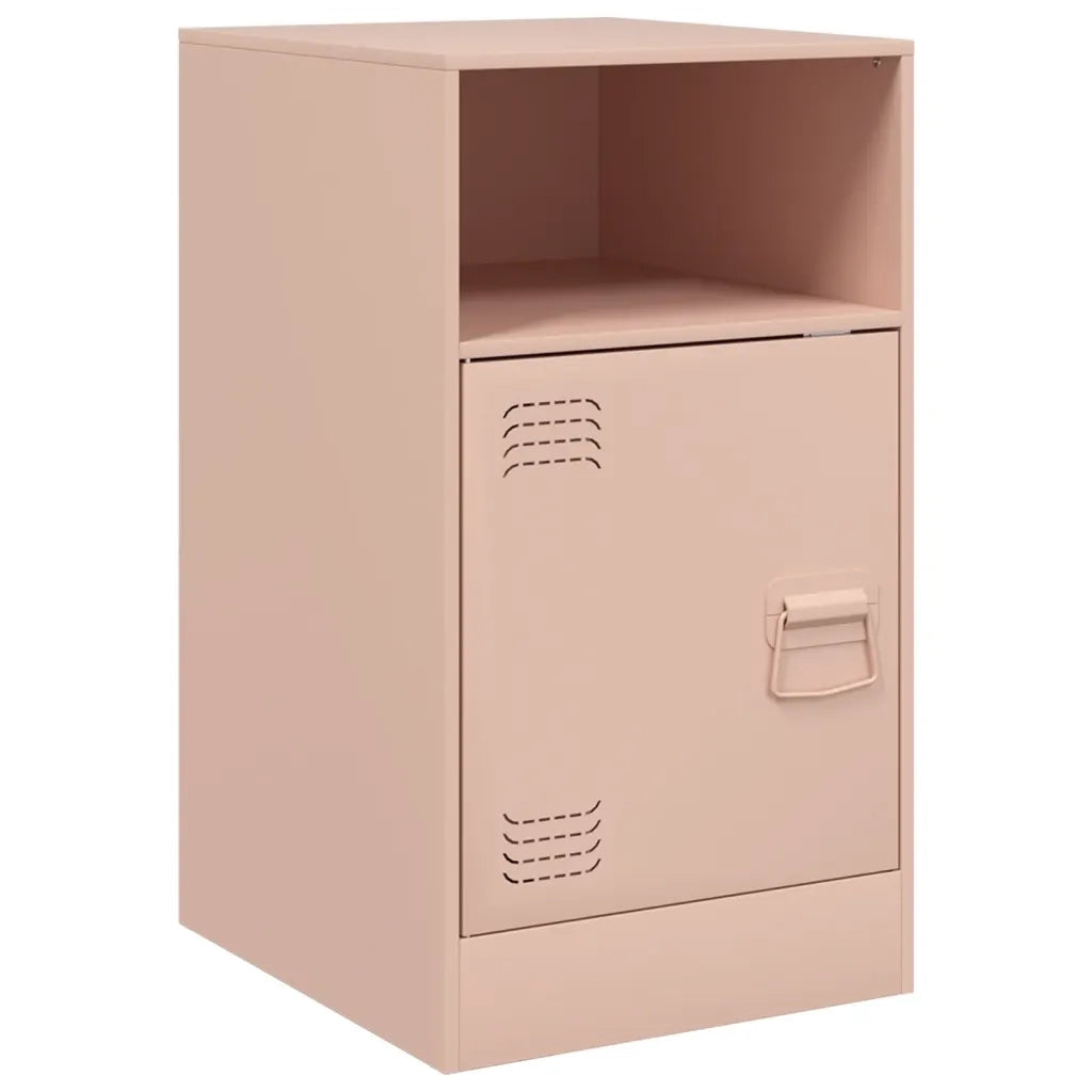 Comodino | Armadio da Notte | Mobiletto da notte Rosa 34,5x39x62 cm in Acciaio