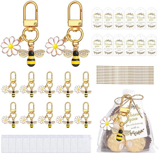 Set di appesi chiavi per pallone da calcio - 10 pezzi - etichette per chiavi - maniglia per pallone da calcio - anello di serraggio - sacchetto in organza - resistente ai graffi