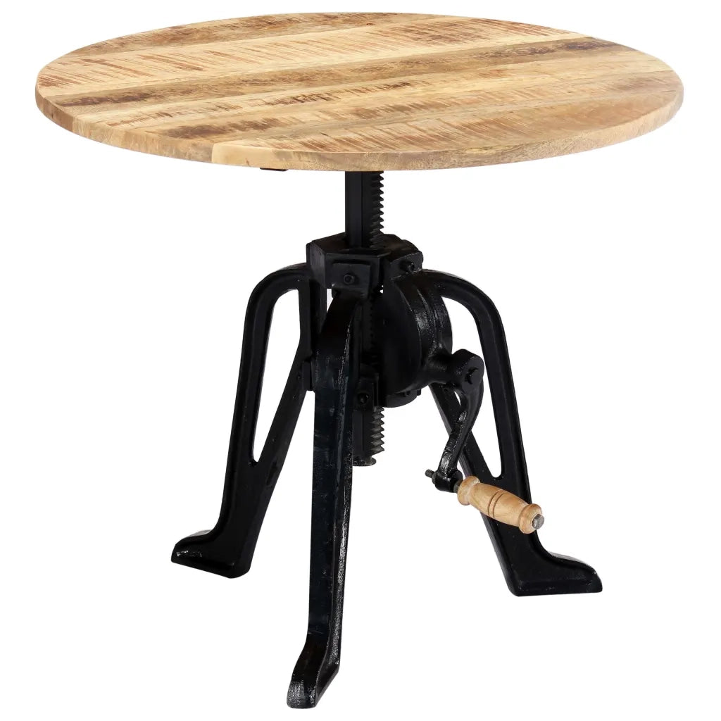 Tavolino | Tavolo laterale 60x(46-63) cm in Legno Massello di Mango e Ghisa
