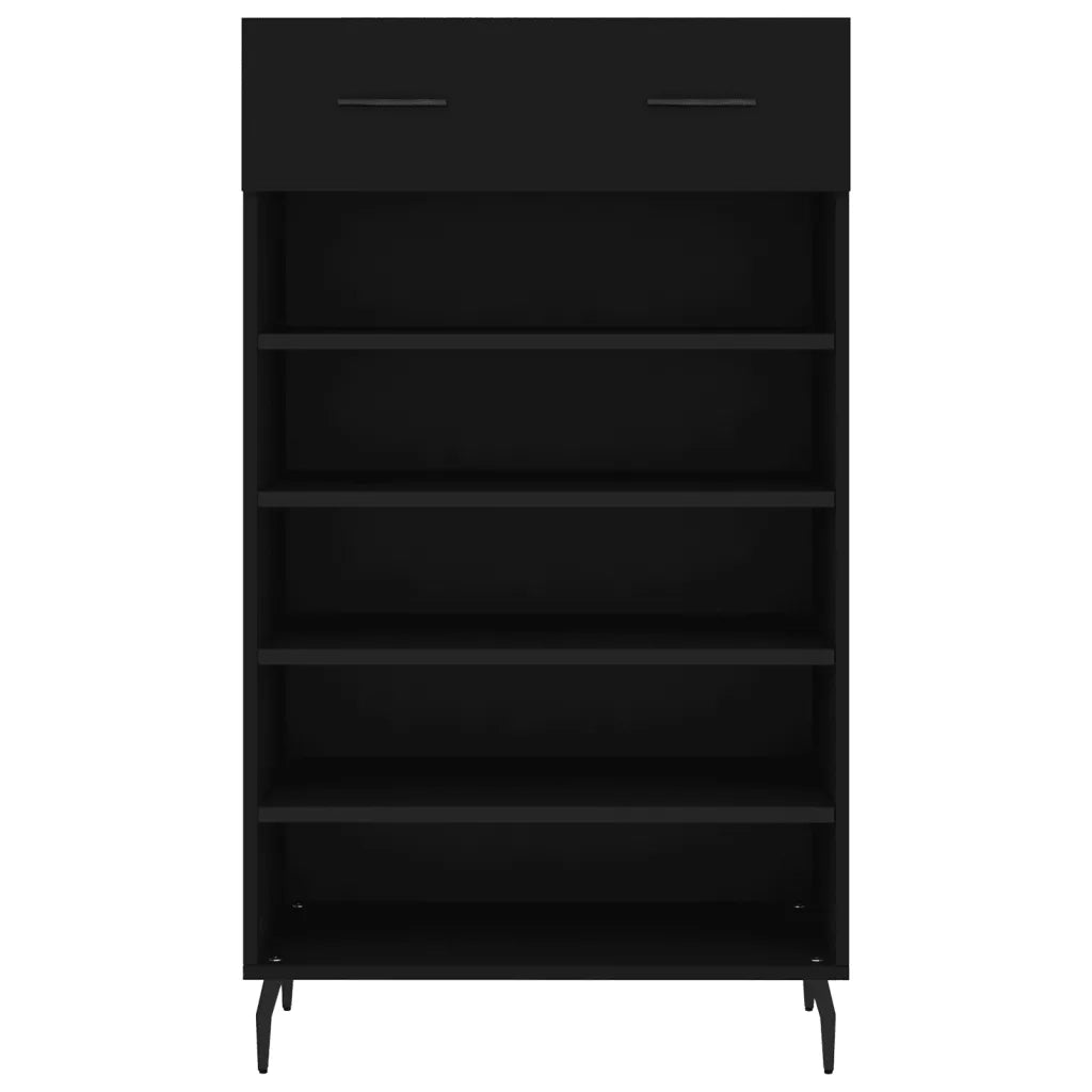 Scarpiera Nera 60x35x105 cm in Legno Multistrato 829629