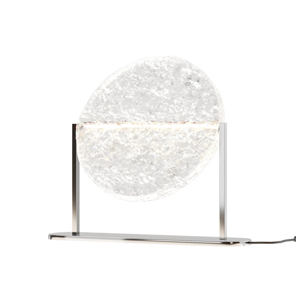 Lampada Da Tavolo Contemporanea Mangata Metallo Cromo Vetro Led 7W 3000K