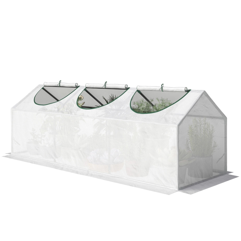 Serra da giardino 3 finestre ¨C zephmum ¨C bianco 180x60x60 cm