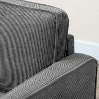 Divano 2 Posti con Spazio Contenitore e 2 Cuscini, in Tessuto Effetto Velluto e Legno, 140x63x79 cm, Grigio