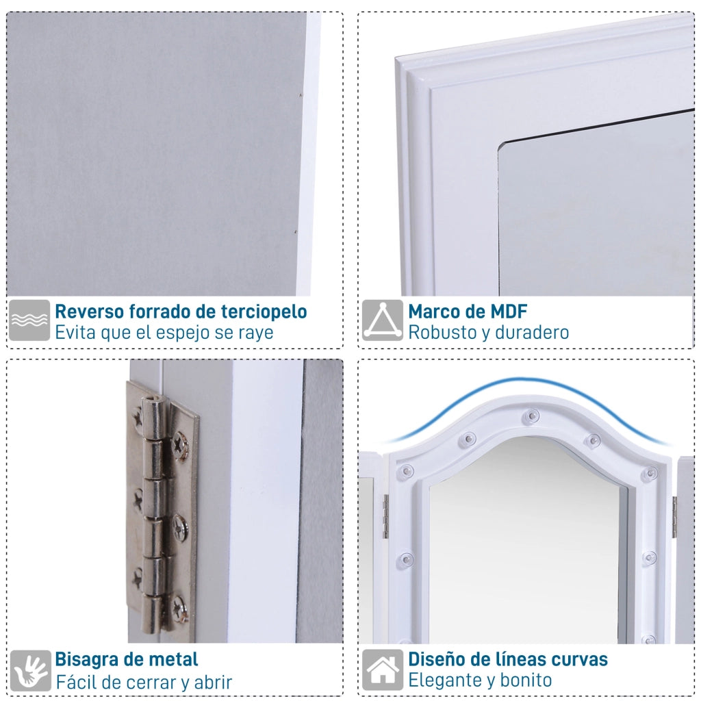 Specchietto da Trucco Illuminato LED Pieghevole ¨C zephmum ¨C 73x53.5x4.5cm