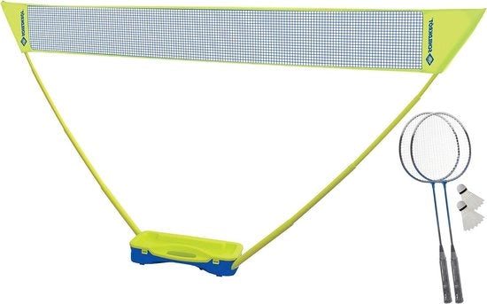 Impacco di Badminton Compact con rete - 2 racchette e 2 palline - valigetta in plastica pratica - Blu Rete da Badminton