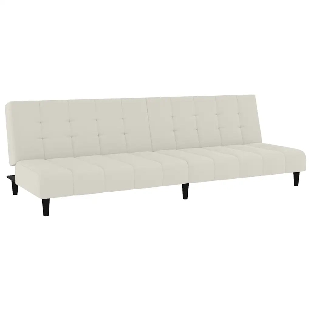 Divano letto | Sof¨¤ letto | Letto singolo a 2 Posti Crema in Velluto