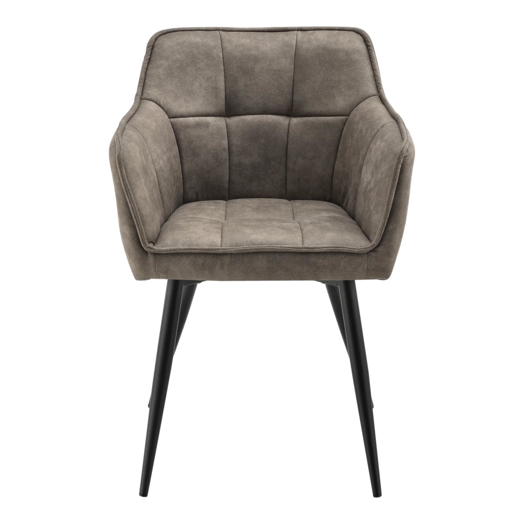 Elegante poltrona da soggiorno design seduta imbottita simil velluto poliestere metallo 79 cm tortora 03_0005209