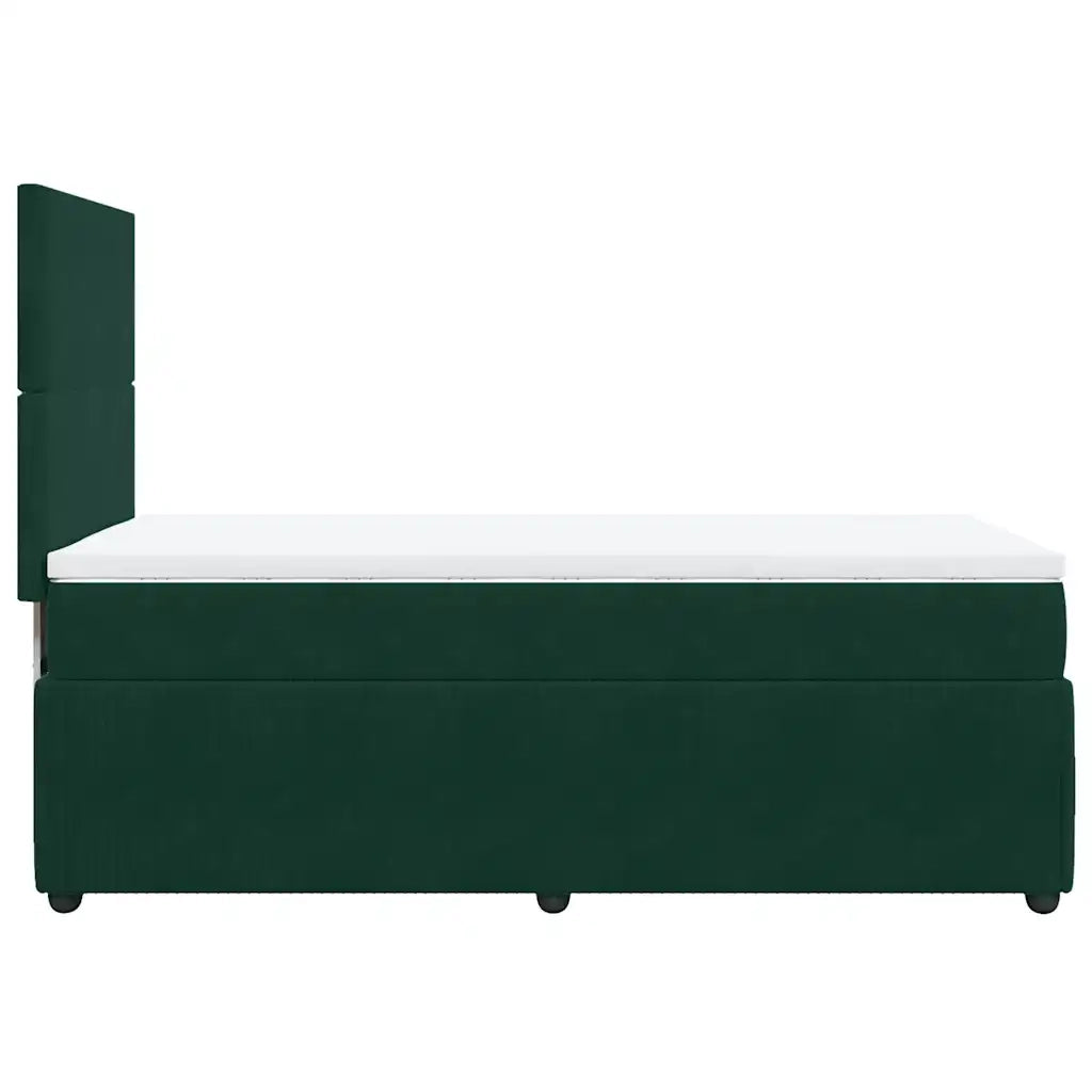 Giroletto a Molle con Materasso Verde Scuro 100x200 cm Velluto