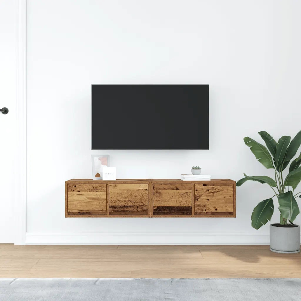 Mobili Porta TV 2 pz Legno Antico 60x31x25,5 cm in Truciolato