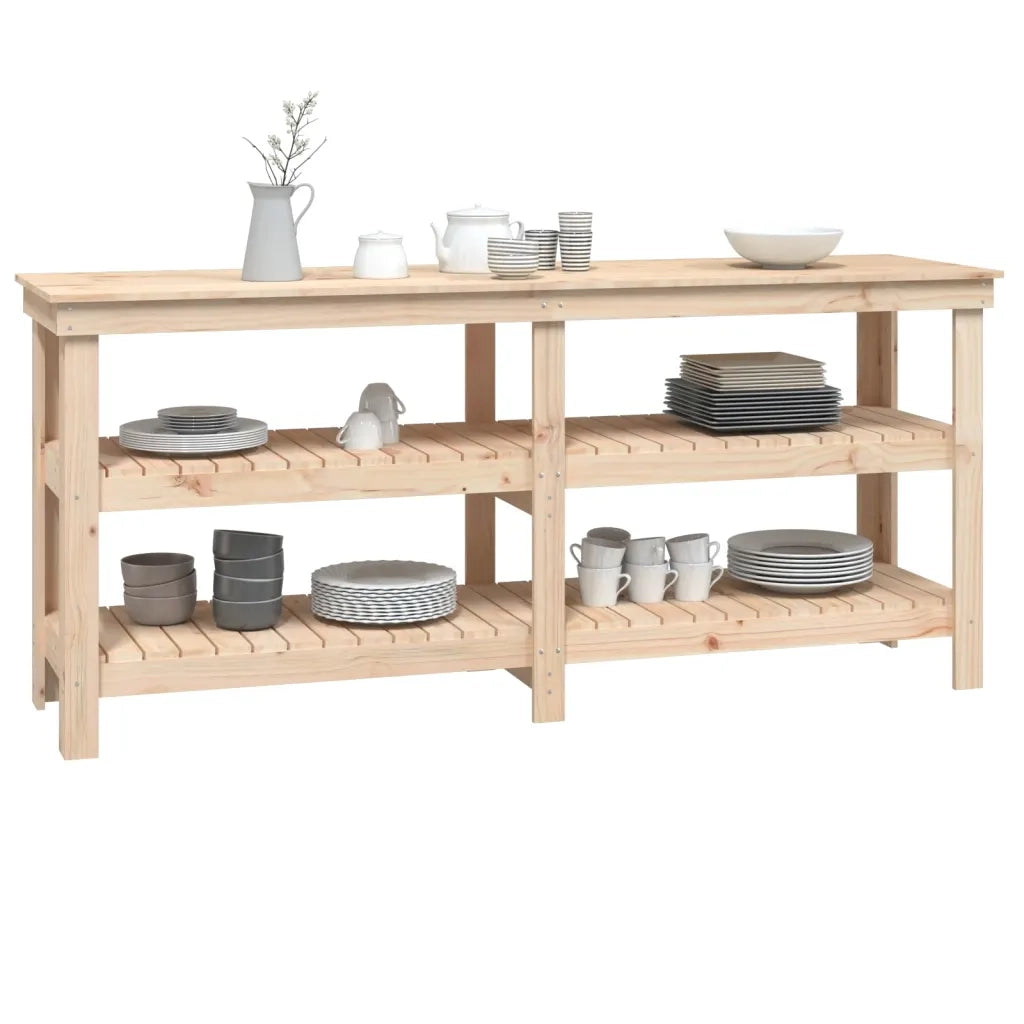 Banco da Lavoro 181x50x80 cm in Legno Massello di Pino cod mxl 9349